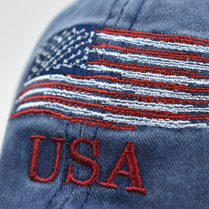 "USA Flag" DISTRESSED BASEBALL CAP wholesale BY DOZEN(12PCS)