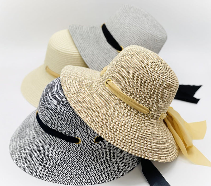 “silk bow tie" WOMEN'S SUN HAT WHOLESALE