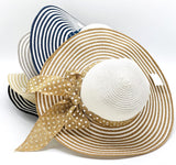 "Polka dot Strips" WIDE BRIM WOMEN'S SUN HAT WHOLESALE