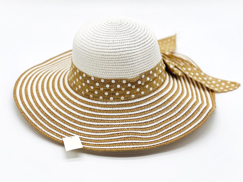 "Polka dot Strips" WIDE BRIM WOMEN'S SUN HAT WHOLESALE