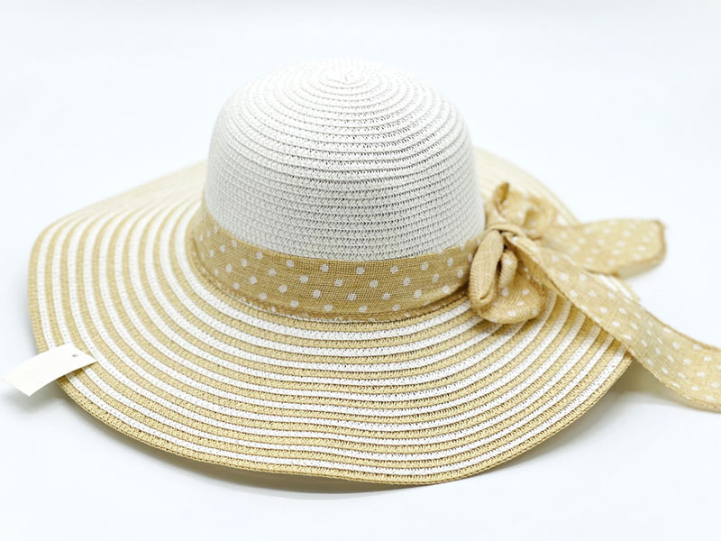 "Polka dot Strips" WIDE BRIM WOMEN'S SUN HAT WHOLESALE