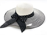 "Polka dot Strips" WIDE BRIM WOMEN'S SUN HAT WHOLESALE