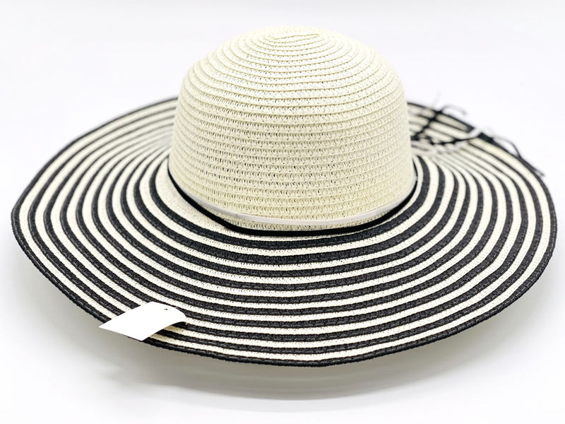 "Double Strips" wide brim women's sun hat wholesale