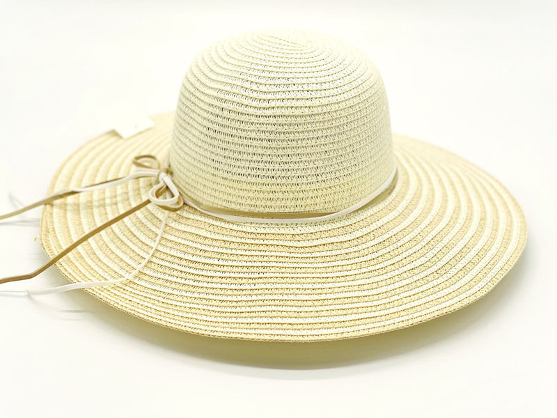 "Double Strips" wide brim women's sun hat wholesale