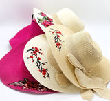 "EMBROIDERED" WIDE BRIM WOMEN'S SUN HAT WHOLESALE