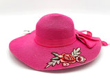 "EMBROIDERED" WIDE BRIM WOMEN'S SUN HAT WHOLESALE