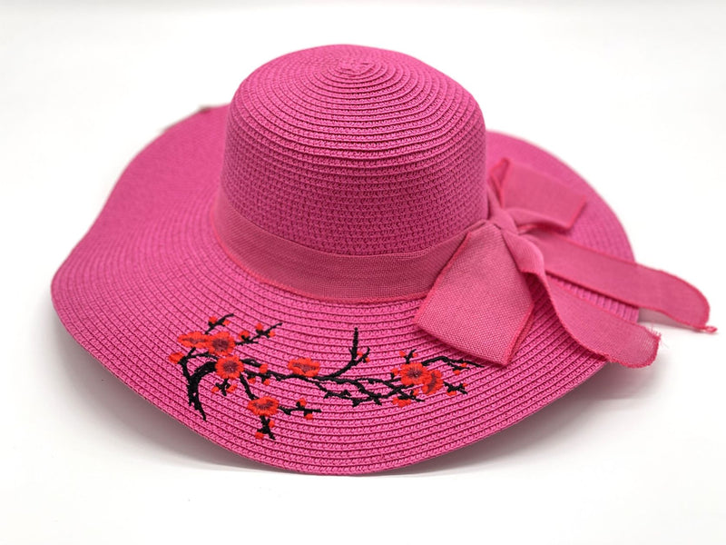 "EMBROIDERED" WIDE BRIM WOMEN'S SUN HAT WHOLESALE