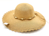 "wooden bead band" WIDE BRIM WOMEN'S SUN HAT WHOLESALE