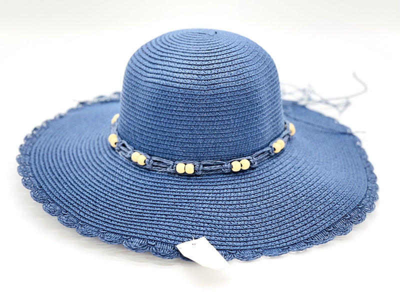 "wooden bead band" WIDE BRIM WOMEN'S SUN HAT WHOLESALE