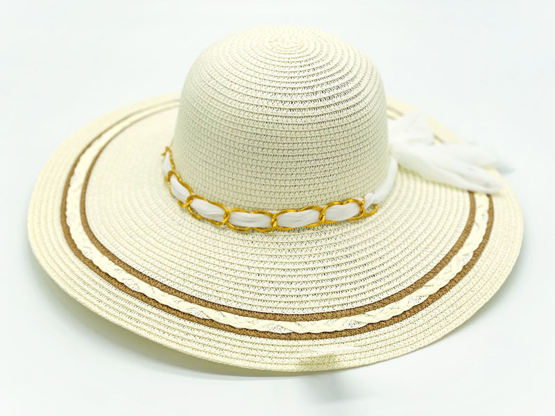 "White Loop" WIDE BRIM WOMEN'S SUN HAT WHOLESALE