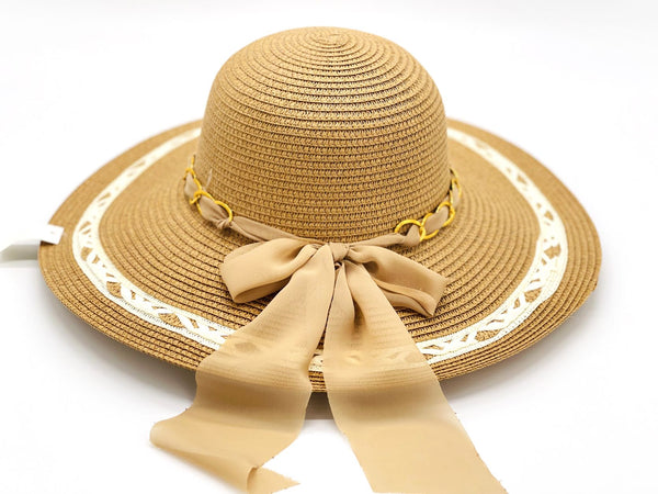 "White Loop" WIDE BRIM WOMEN'S SUN HAT WHOLESALE