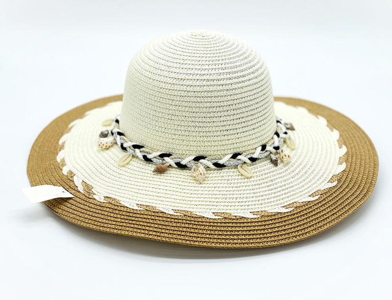 "Sea Shell Band" WIDE BRIM WOMEN'S SUN HAT WHOLESALE