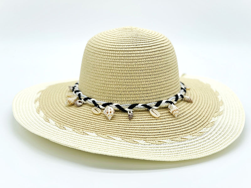 "Sea Shell Band" WIDE BRIM WOMEN'S SUN HAT WHOLESALE