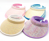 "Rainbow" WIDE BRIM VISORS WHOLESALE BY DOZEN(12PCS)